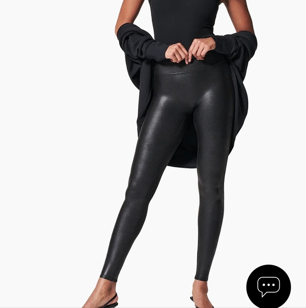 SPANX‎ Faux Leather Leggings Black Women SzSP
